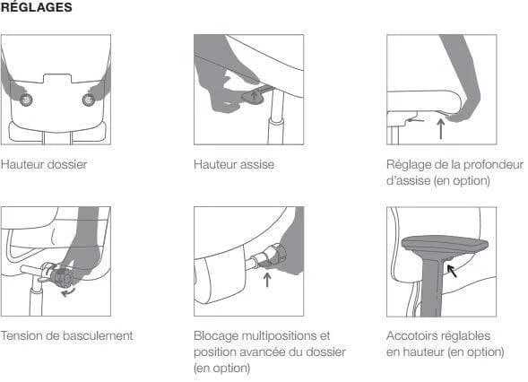 Chaise de bureau Steelcase lets'b — vue 3