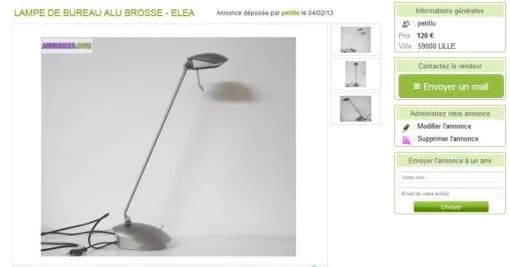 Lampe de bureau alu brosse elea pro — vue 3
