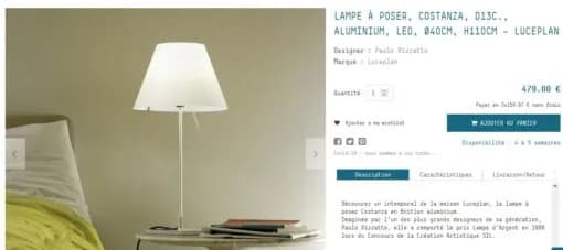 Lampe de table bureau  luceplan — vue 2