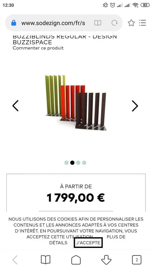 Séparation Acoustique BuzziBlinds Regular – Modèle contemporain — vue 4