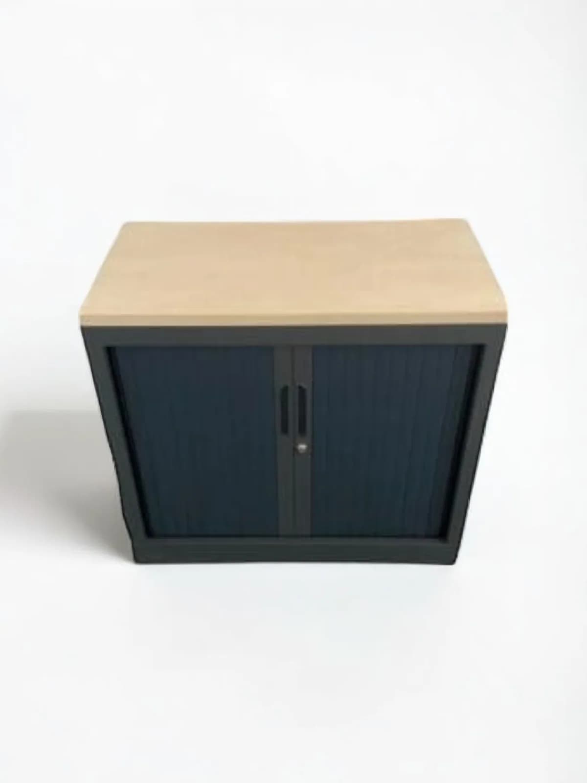 Armoire basse gris anthracite finition chêne 80×44×73 cm — vue 2
