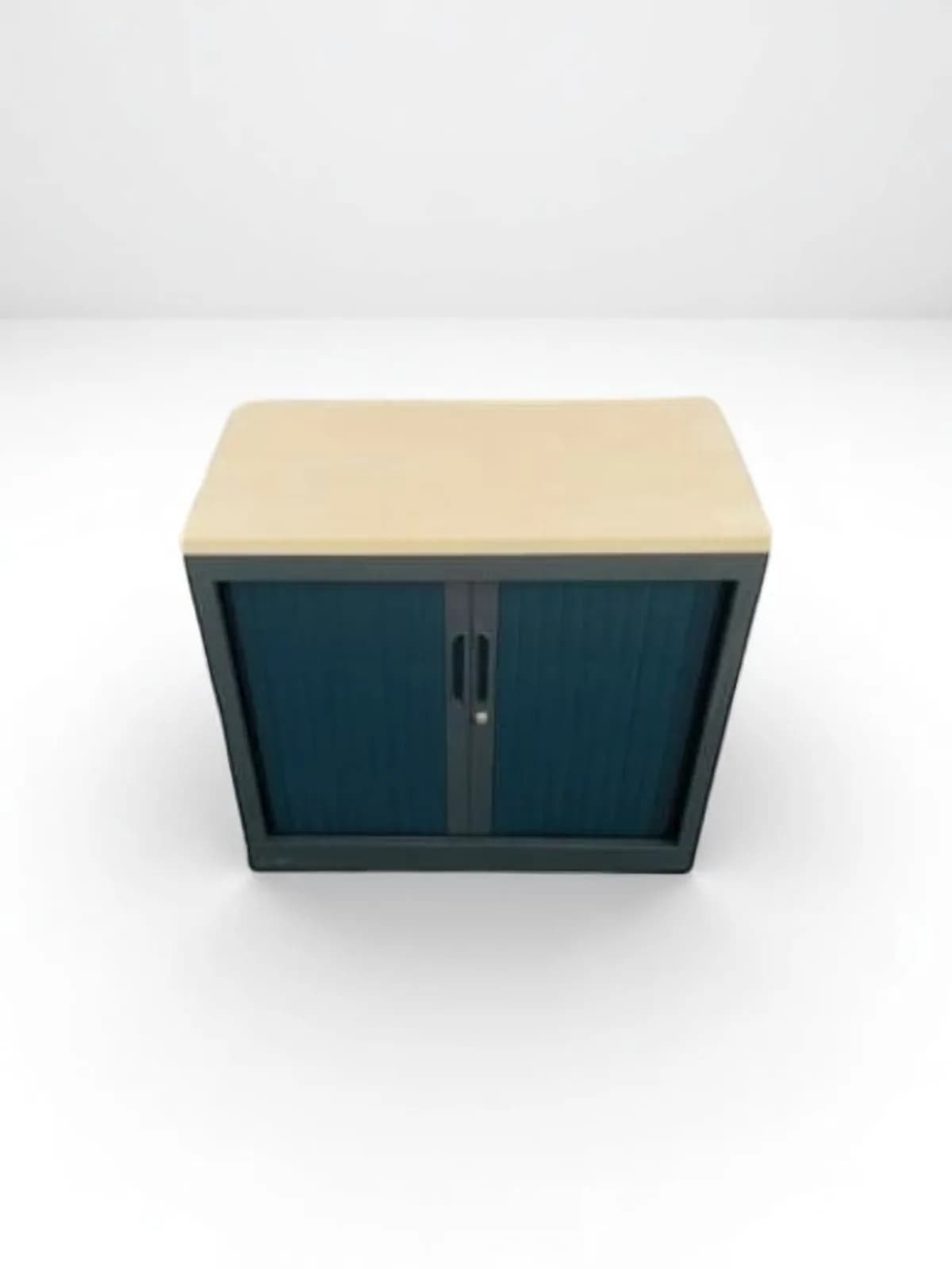 Armoire basse gris anthracite finition chêne 80×44×73 cm — vue 3