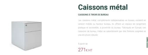 Caisson bas à roulette métallique — vue 3