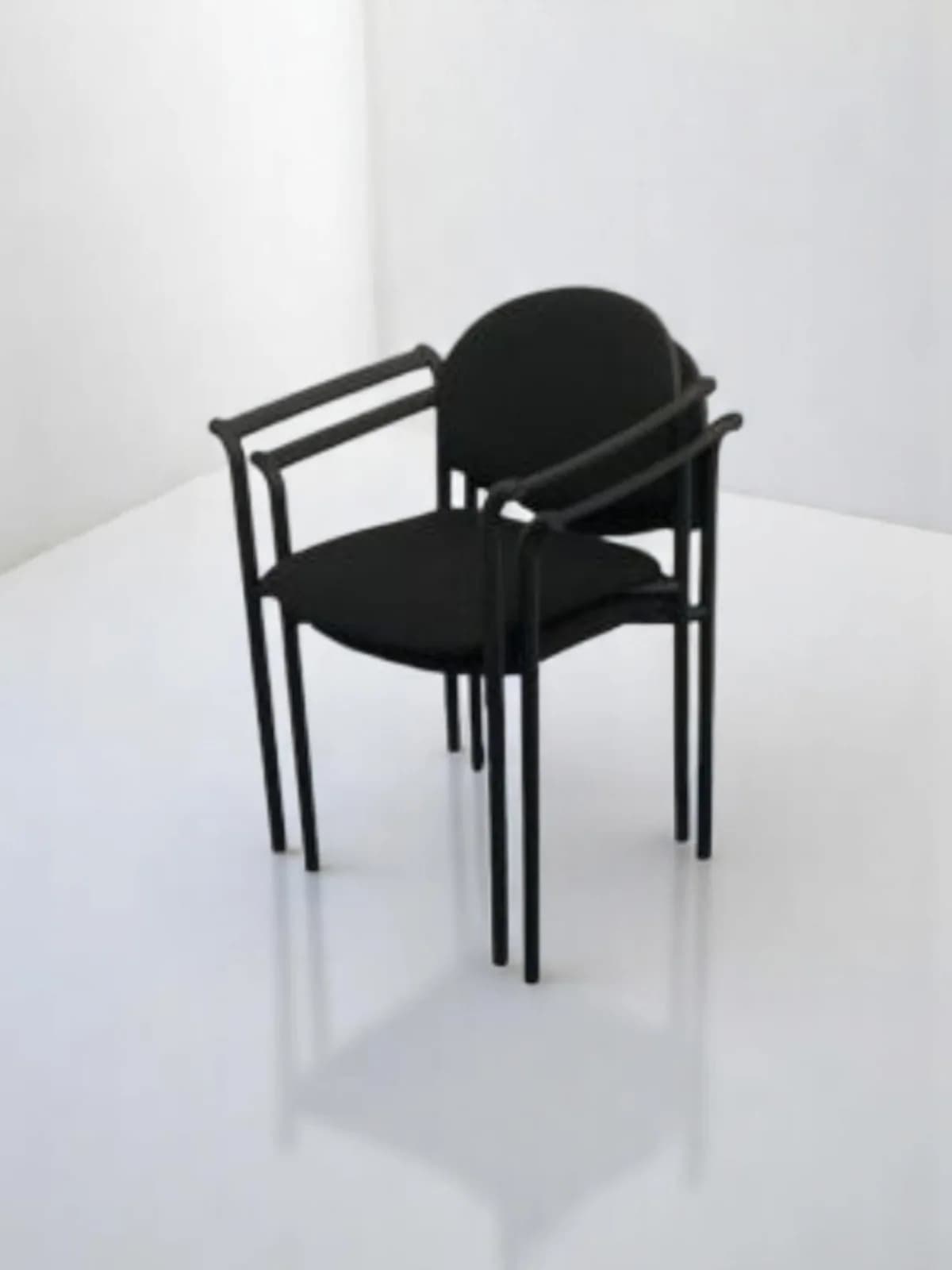 Chaise visiteur avec accoudoirs empilable tissus — vue 2