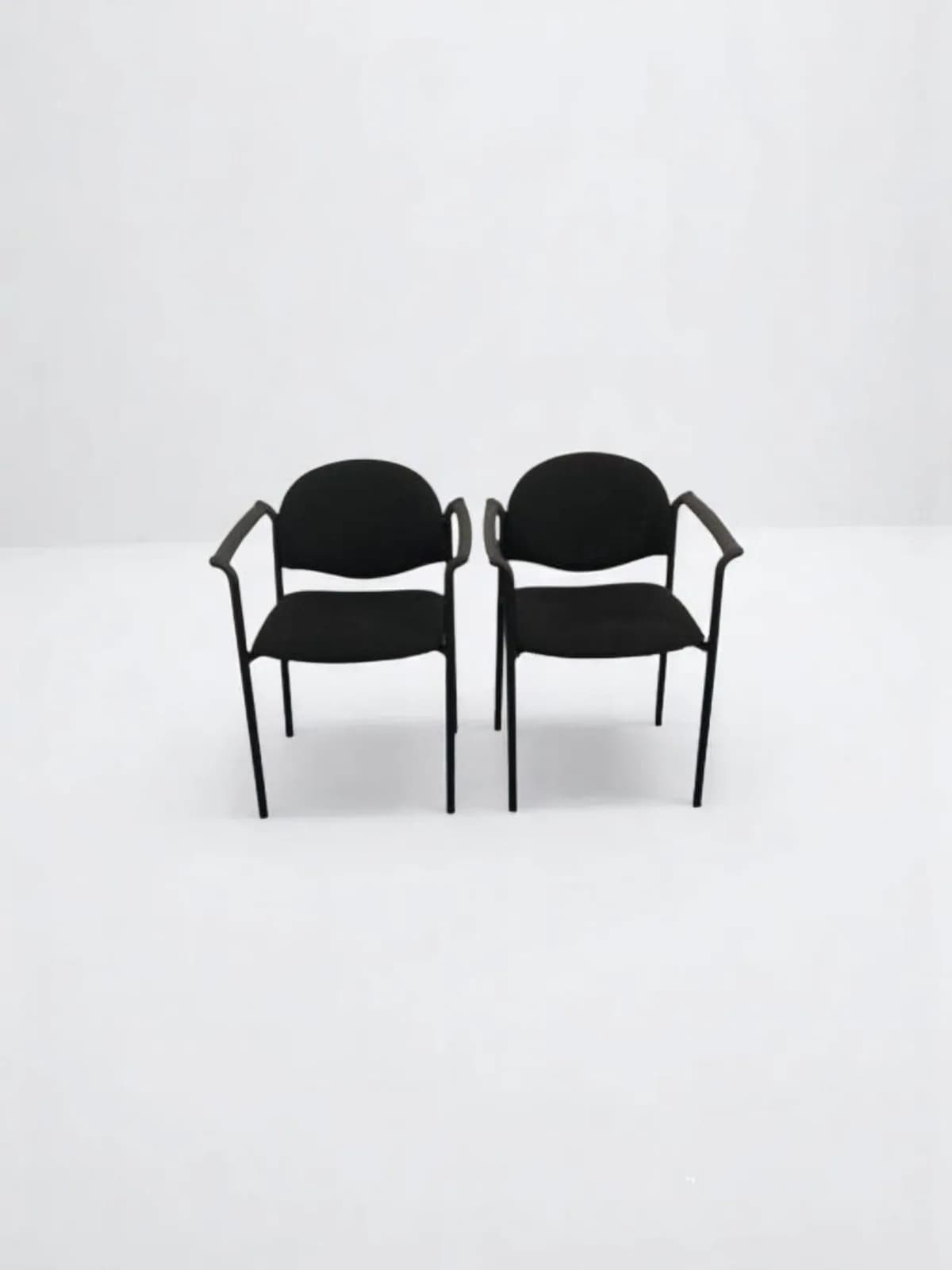 Chaise visiteur avec accoudoirs empilable tissus — vue 3