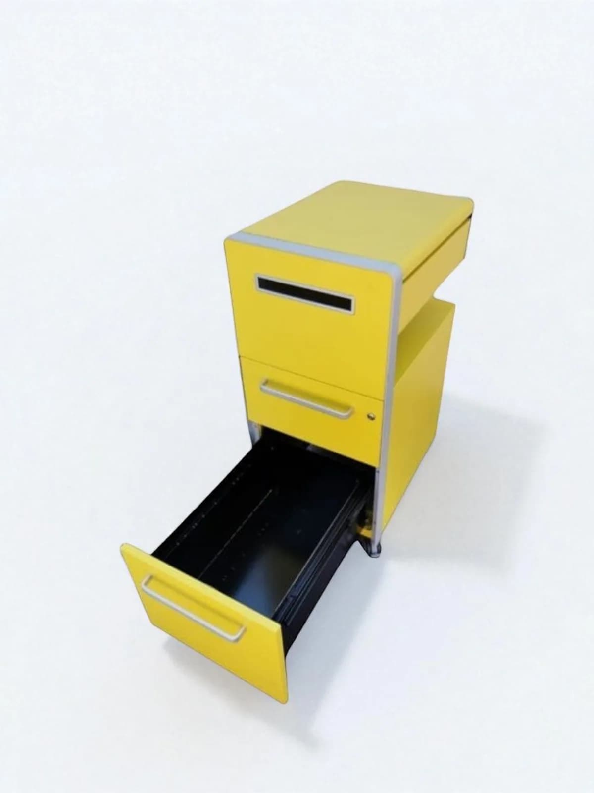 Meuble caisson de rangement Bisley mobile jaune — vue 3