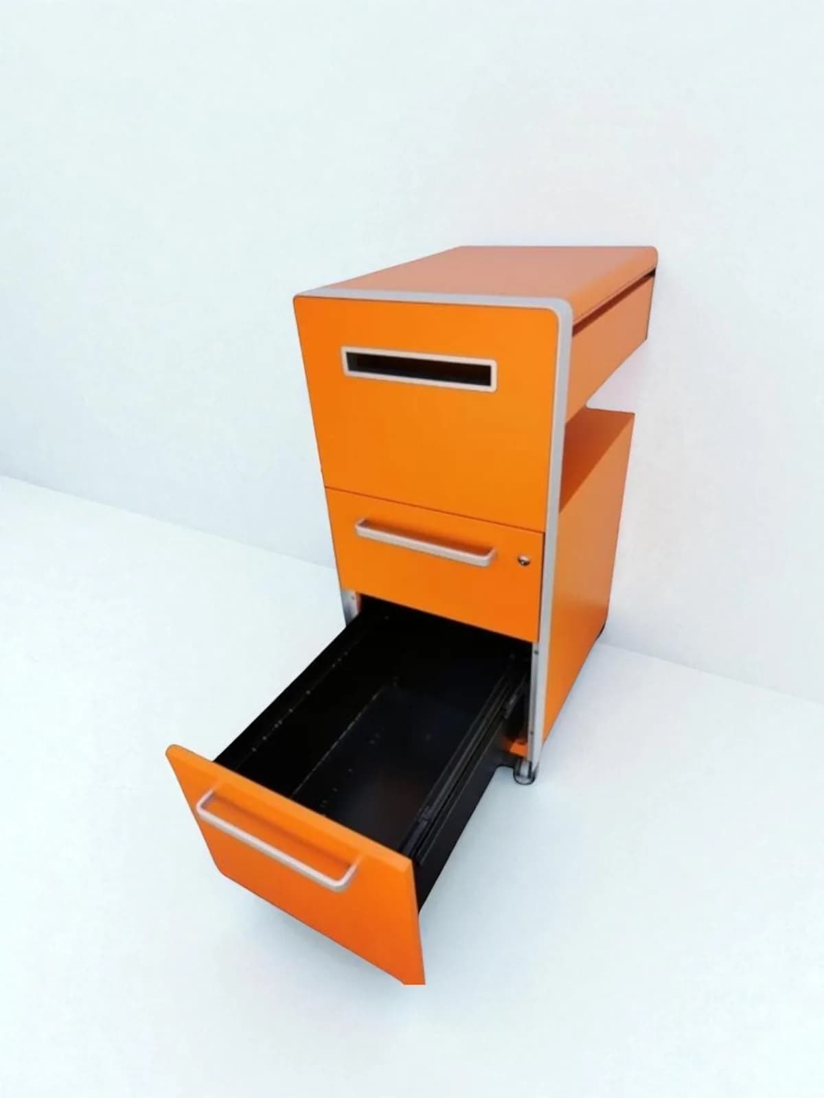 Meuble caisson de rangement Bisley mobile orange — vue 2
