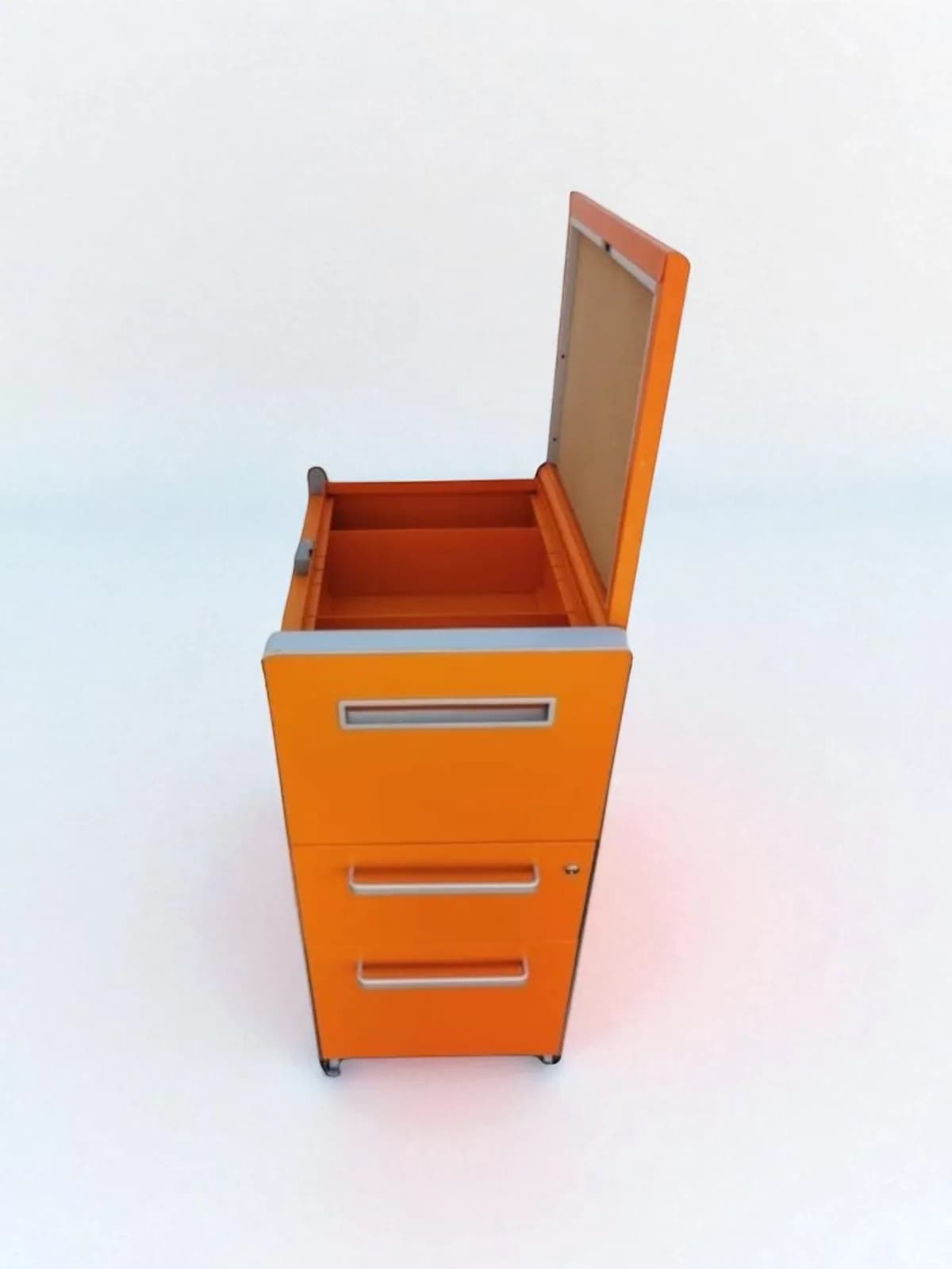 Meuble caisson de rangement Bisley mobile orange — vue 3