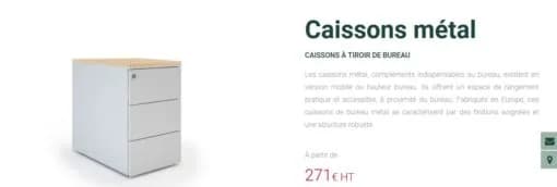 caisson hauteur bureau Steelcase P90cm — vue 5