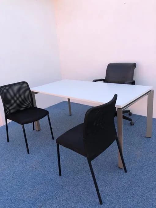 Bureau droit blanc 160x80cm — vue 3