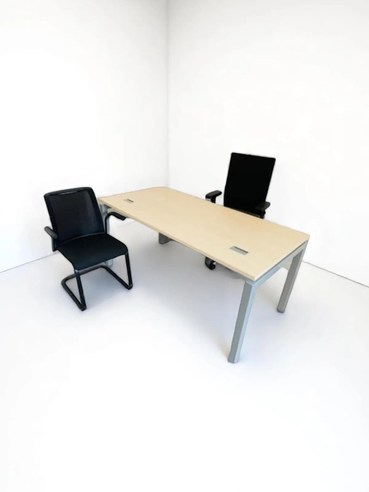 Bureau droit Columbia 160x80cm passe câble — vue 2