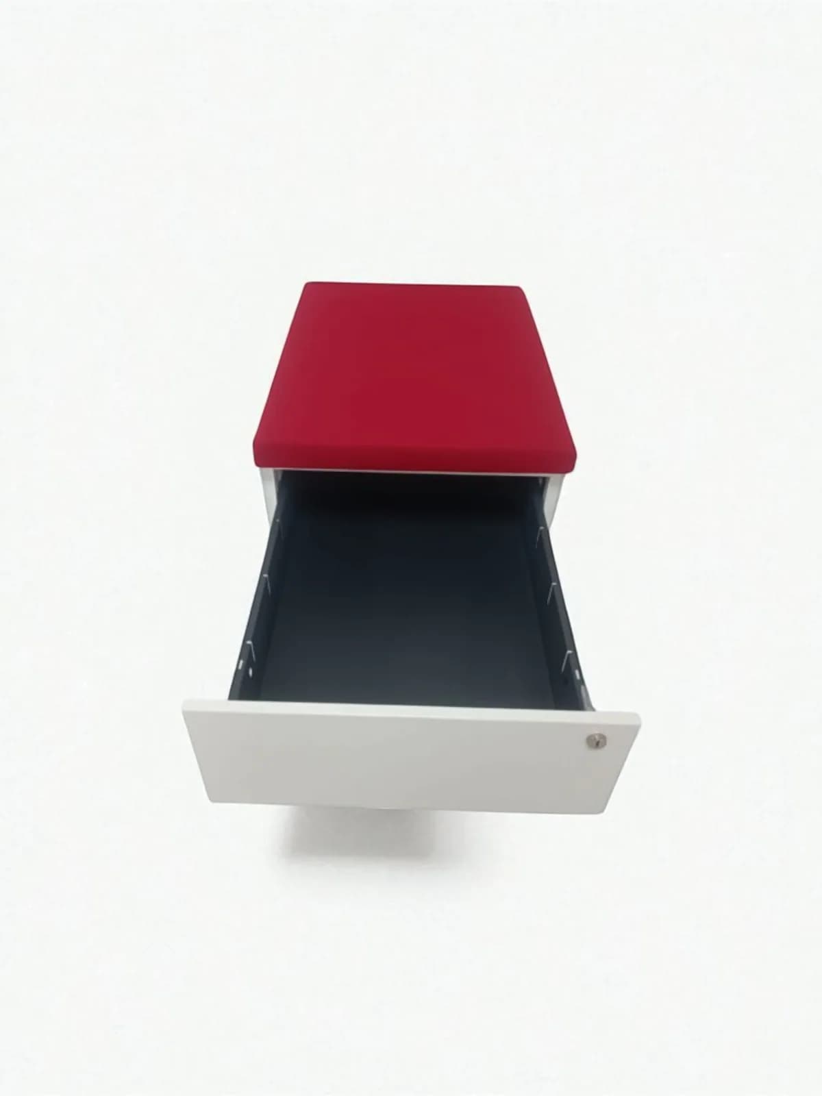 Caisson Bas à Roulette Actiu avec Assise Rouge — vue 3