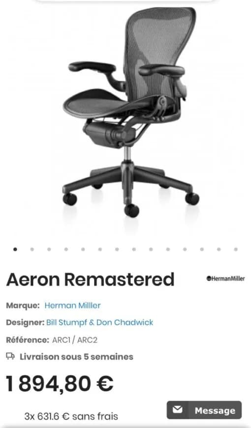 Fauteuil AERON Taille B - Herman MILLER — vue 6