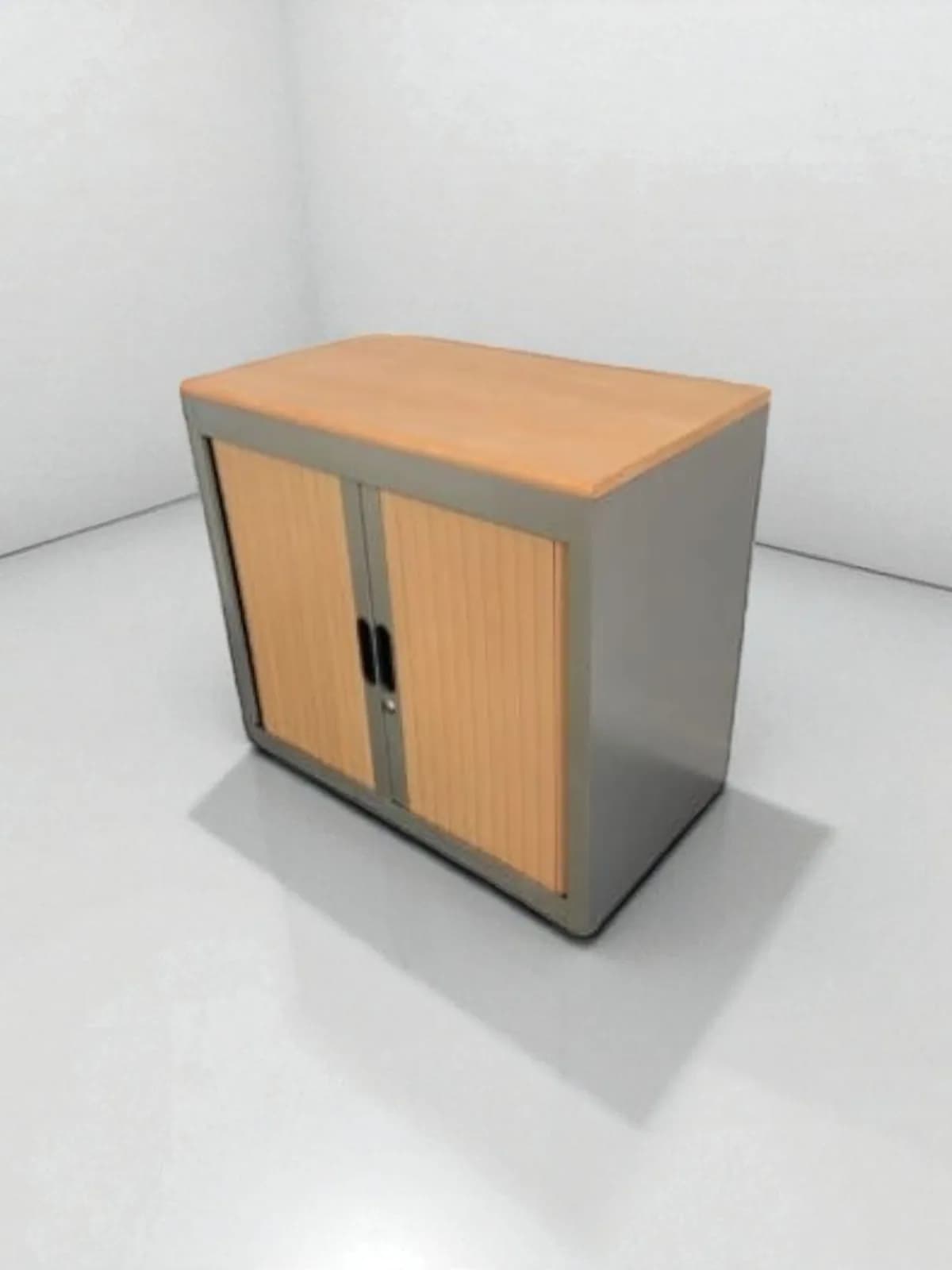Armoire basse Steelcase bi-color finition bois