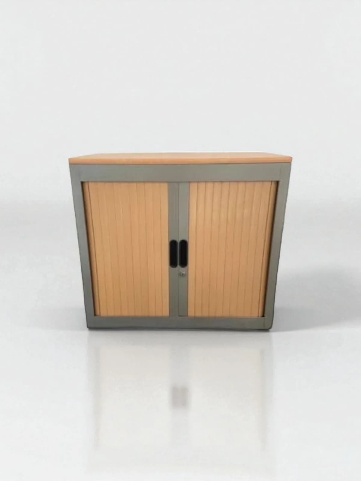 Armoire basse Steelcase bi-color finition bois — vue 2