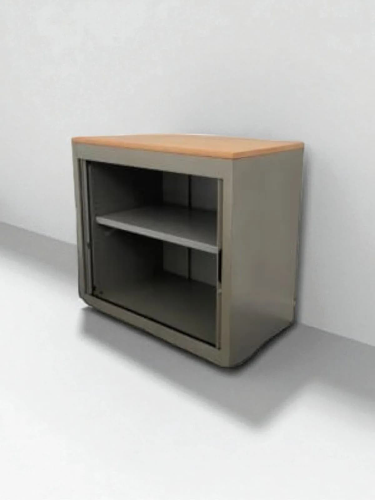 Armoire basse Steelcase bi-color finition bois — vue 4