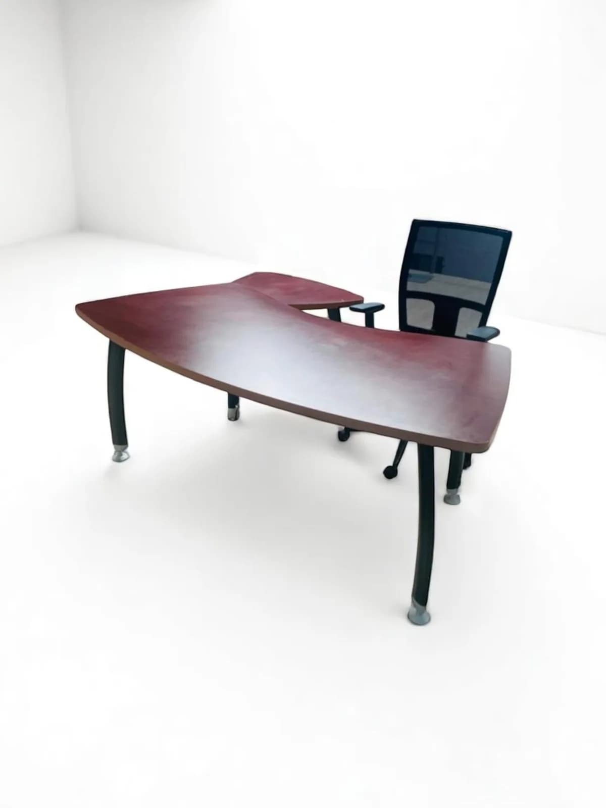 Bureau angle Wengé avec retour mobile  180cm