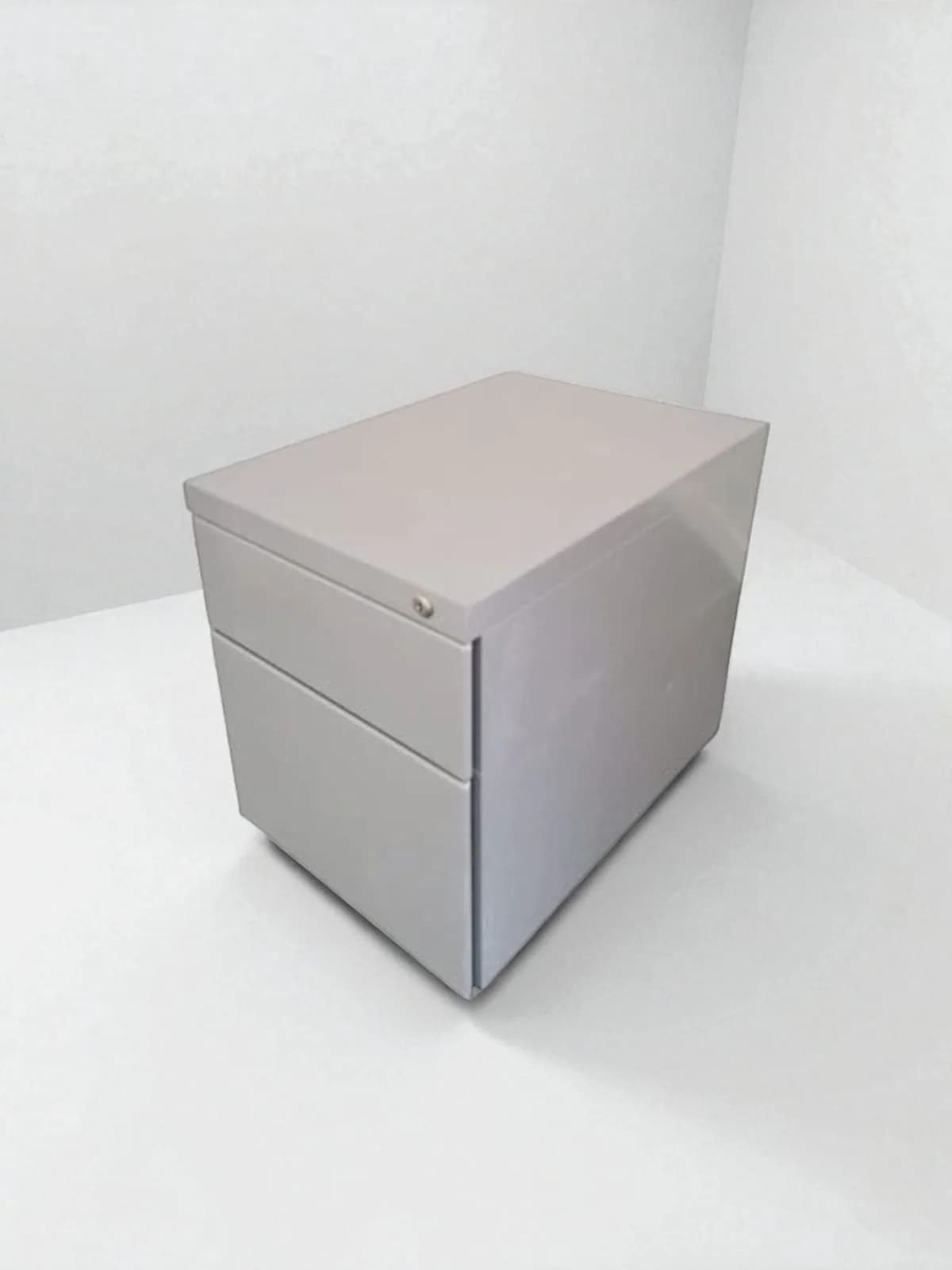 Caisson 2 Tiroirs gris rangement dossiers suspendu avec clé