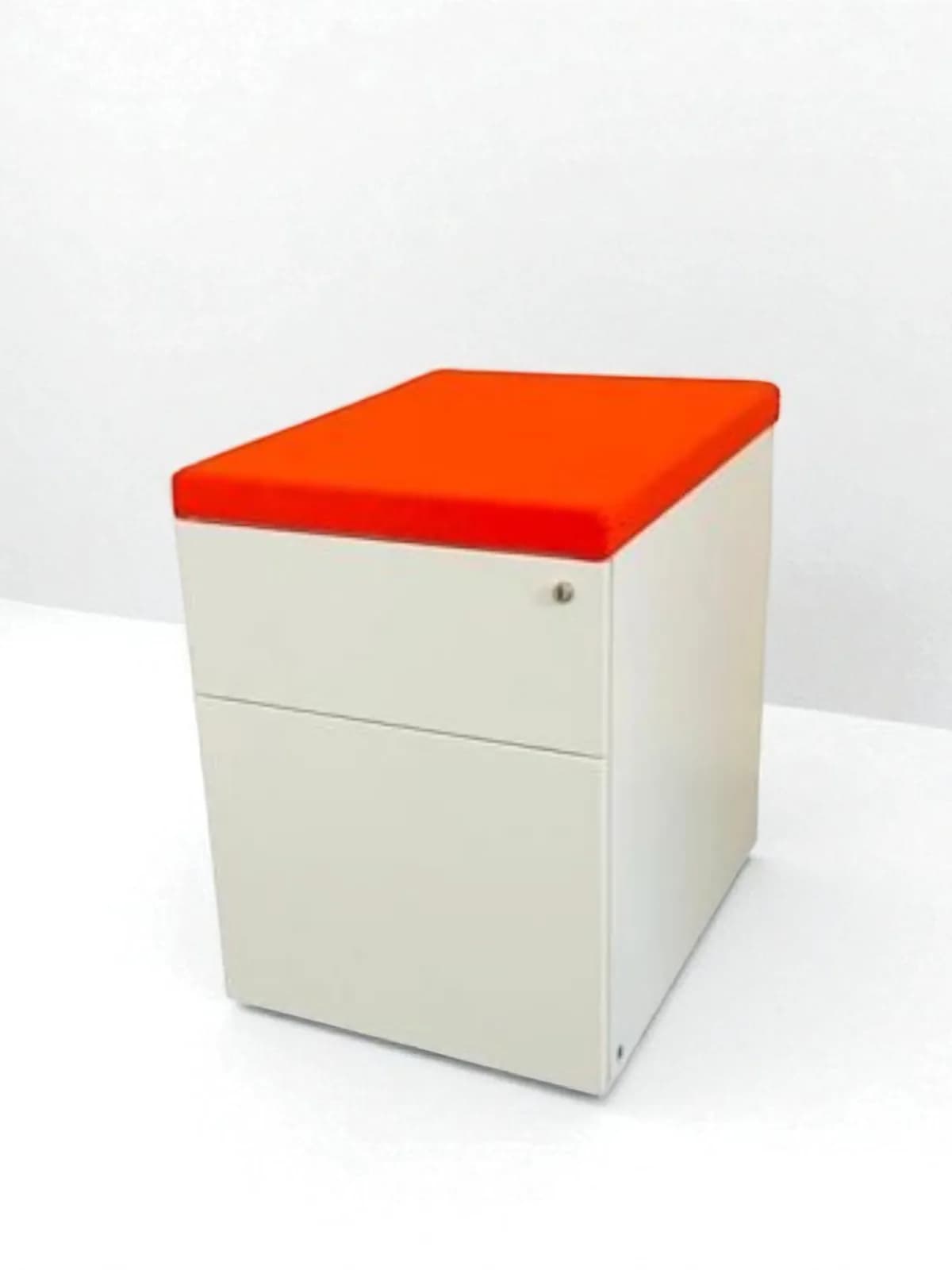 Caisson à roulette Magencia blanc avec top tissus orange