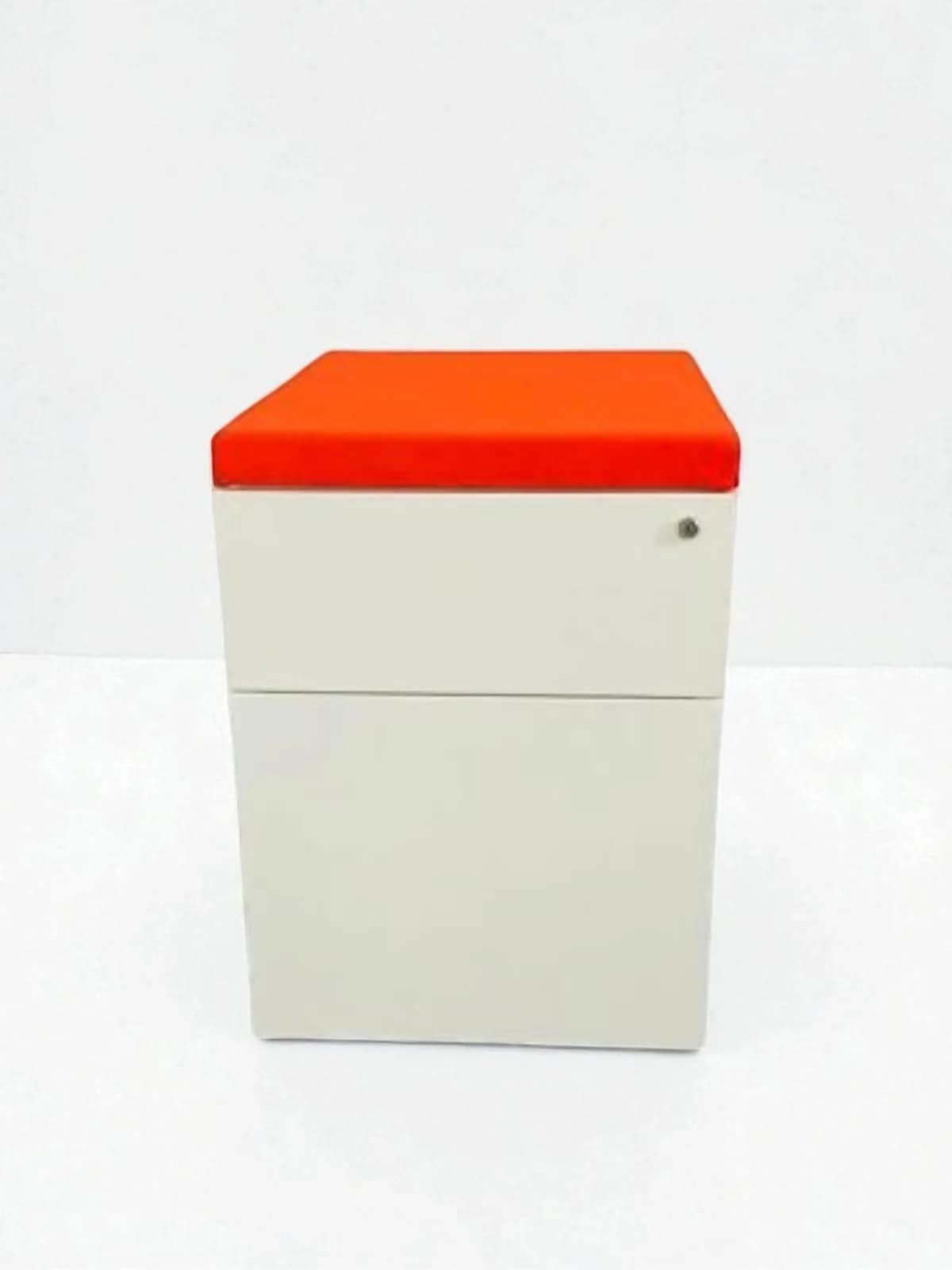 Caisson à roulette Magencia blanc avec top tissus orange — vue 2