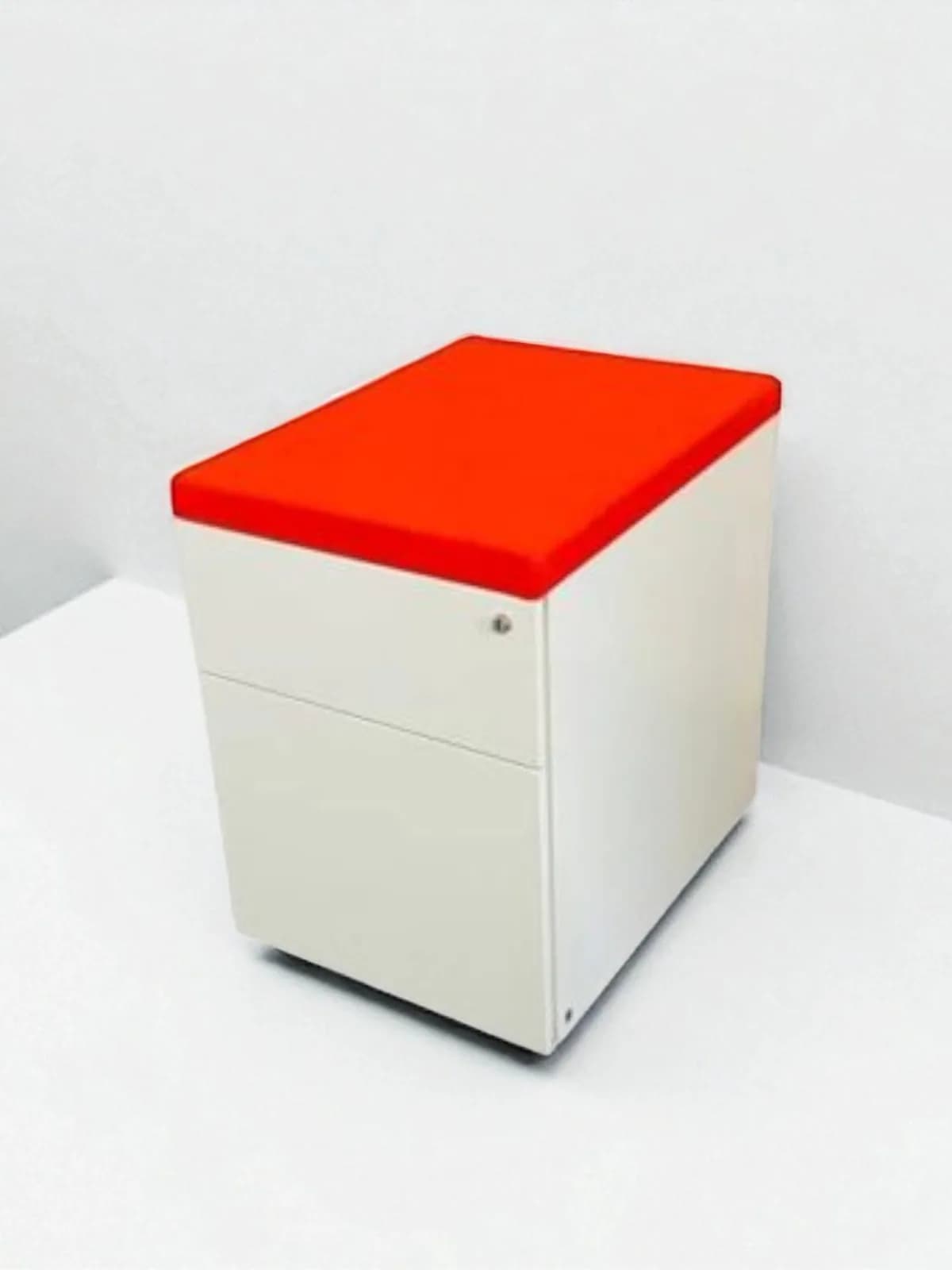 Caisson à roulette Magencia blanc avec top tissus orange — vue 3