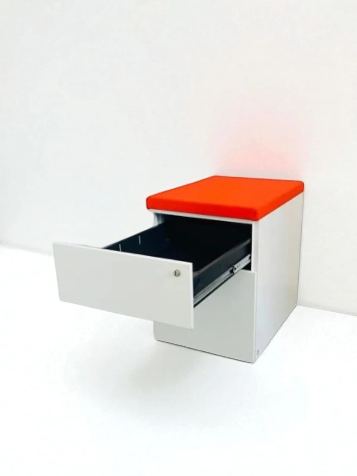 Caisson à roulette Magencia blanc avec top tissus orange — vue 4