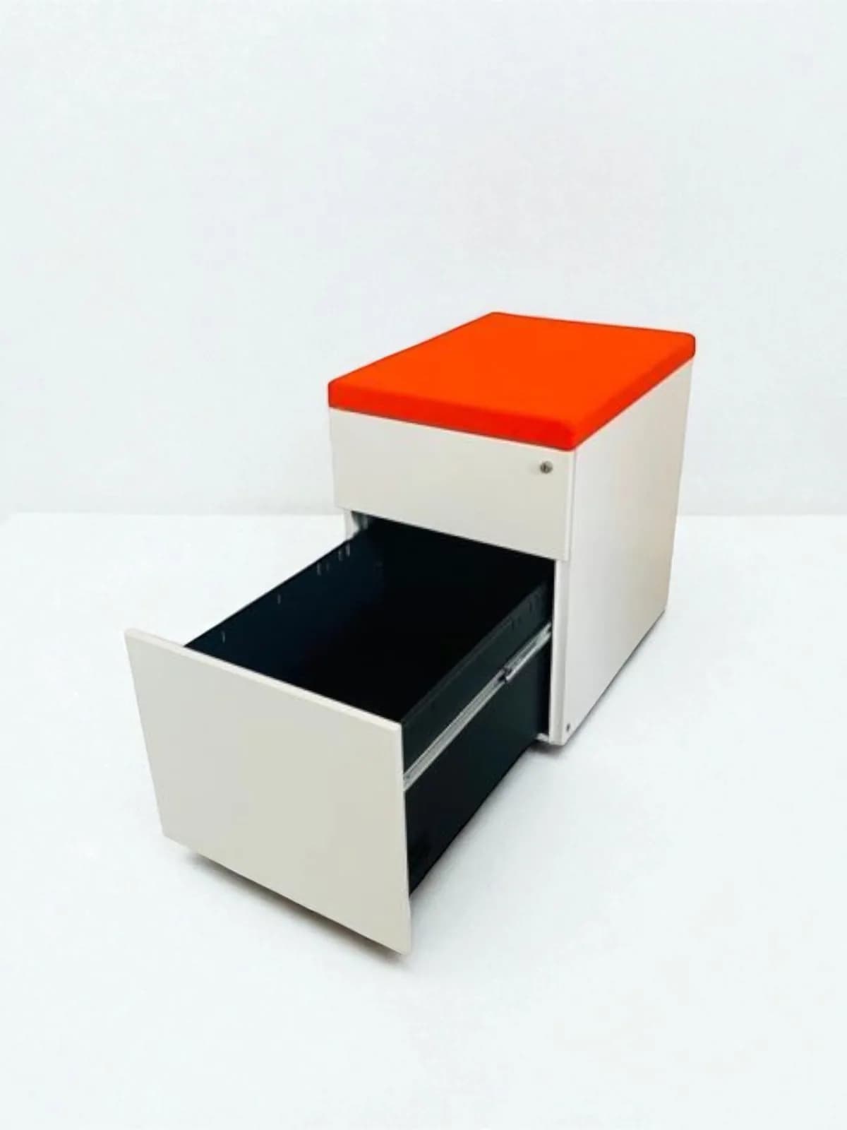 Caisson à roulette Magencia blanc avec top tissus orange — vue 5