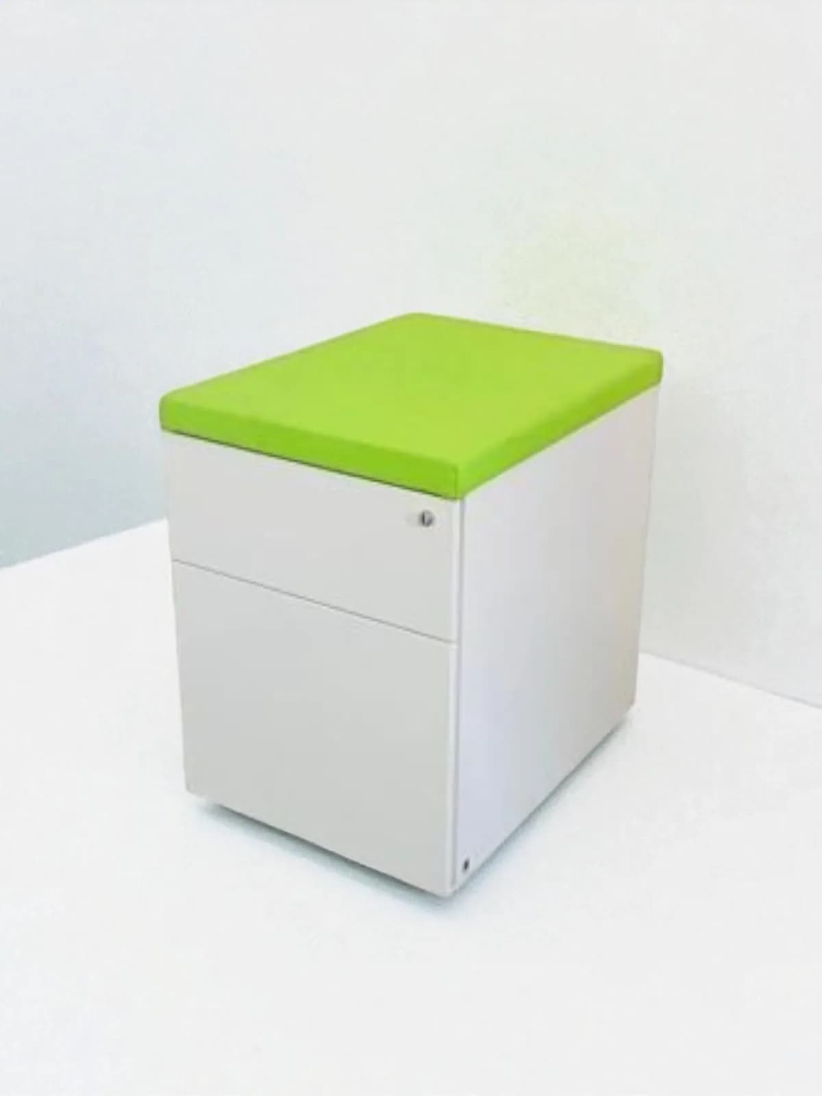 Caisson à roulette Magencia blanc avec top tissus vert