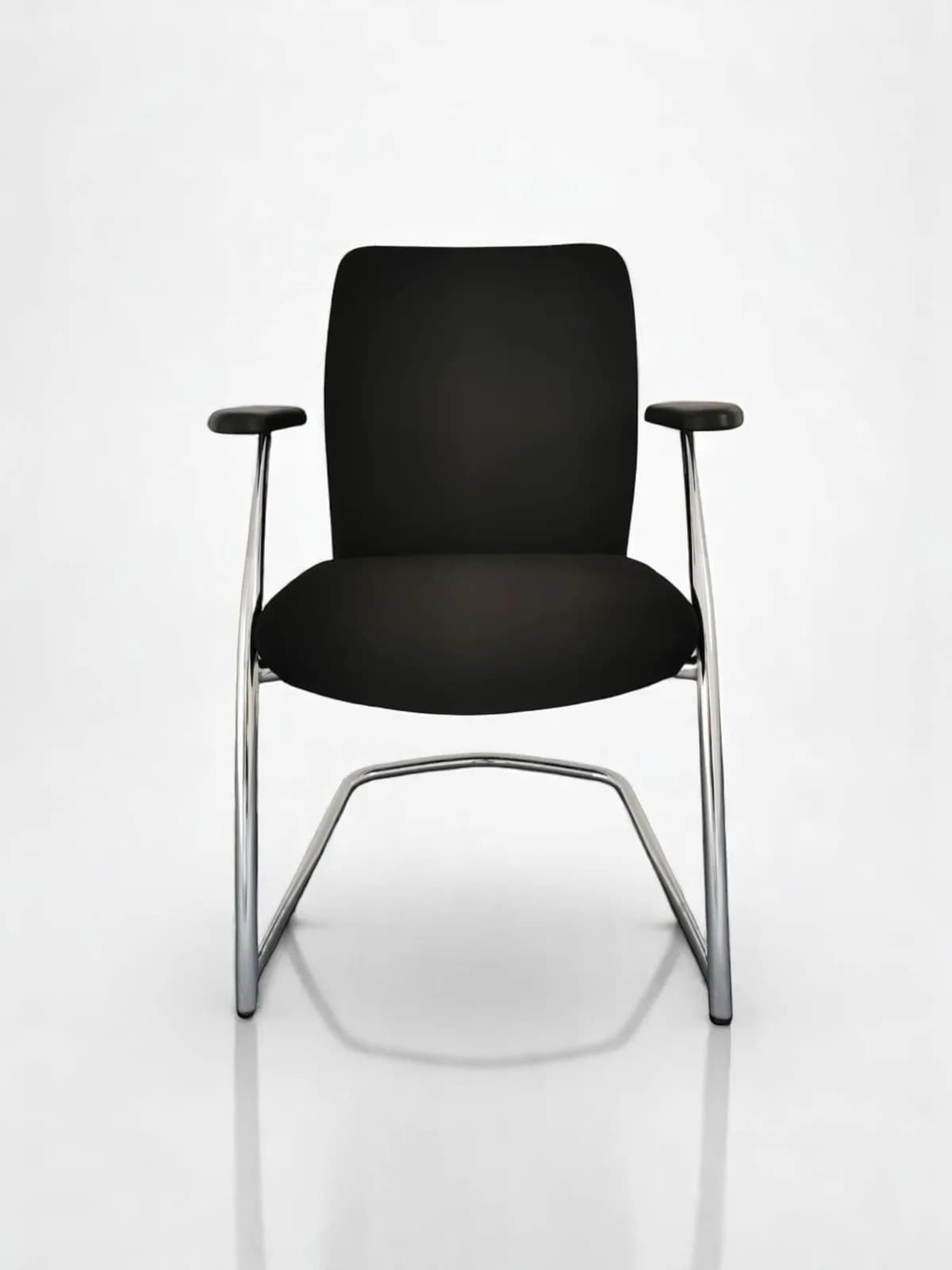 Chaise visiteur accueil Joyten inox noir — vue 2