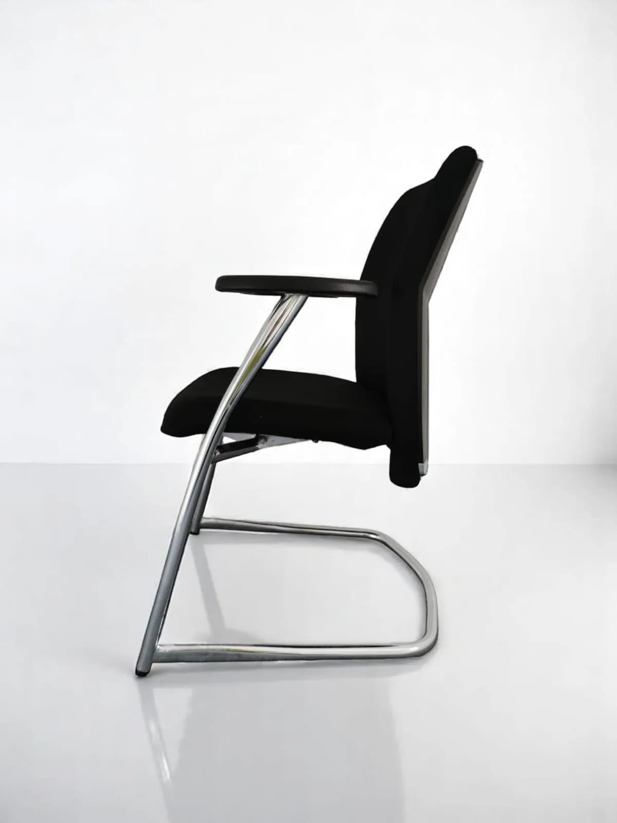 Chaise visiteur accueil Joyten inox noir — vue 3