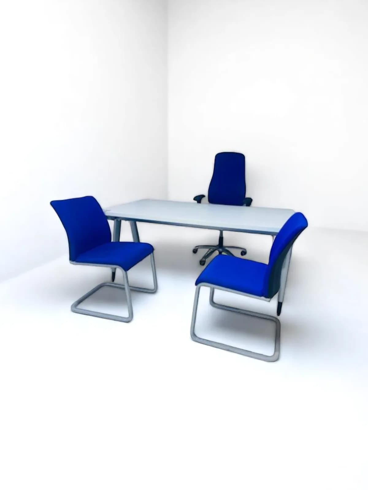 Bureau blanc Steelcase 160x80cm