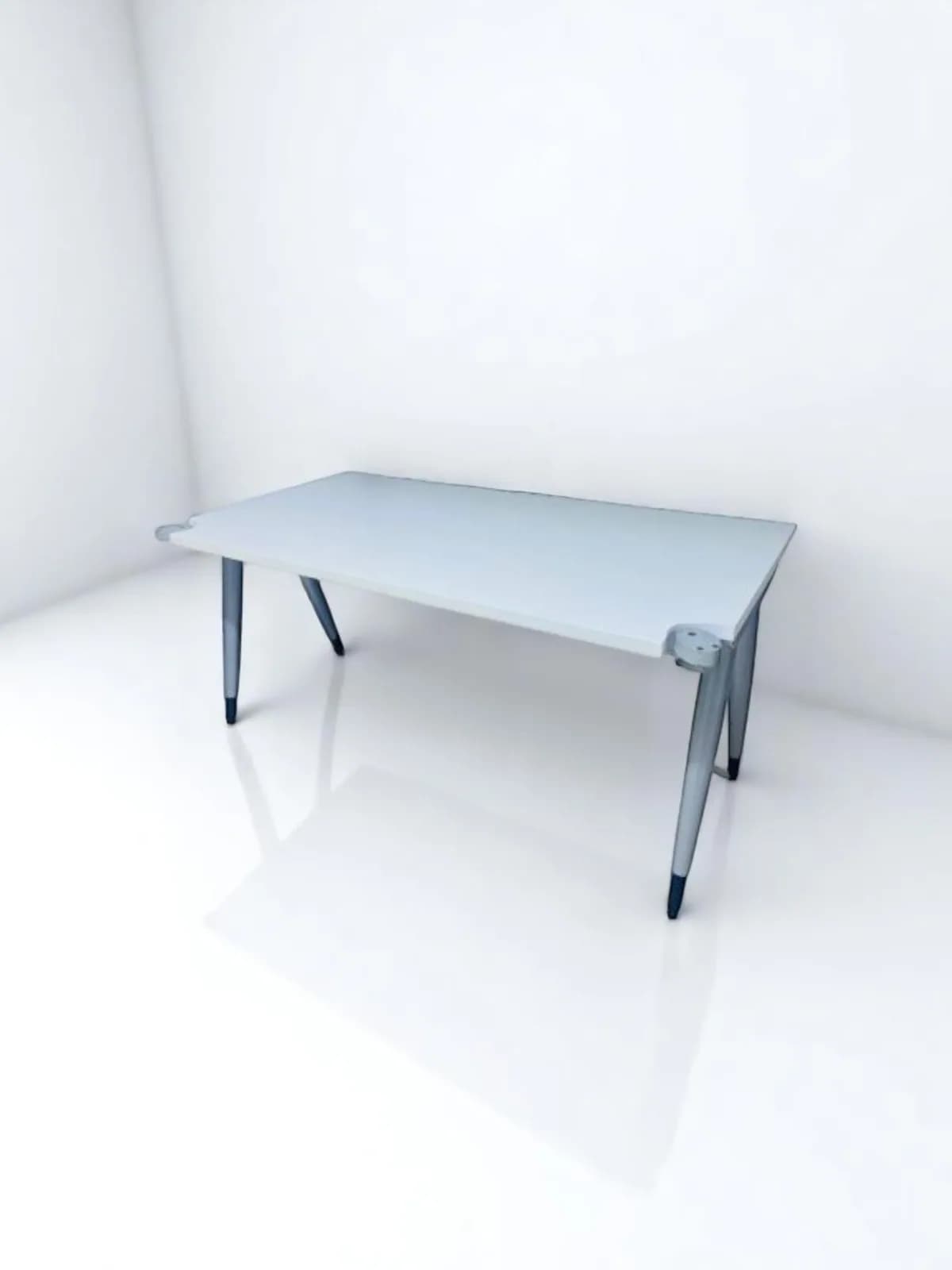 Bureau blanc Steelcase 160x80cm — vue 4