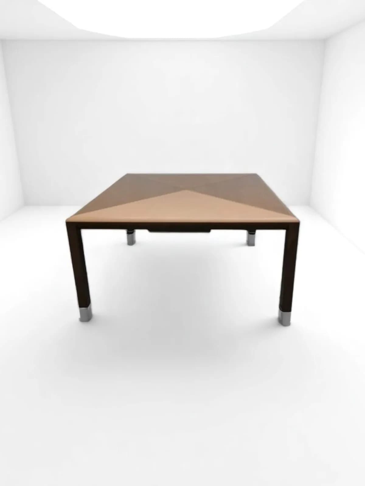 Bureau de direction Macé gamme Patio bois massif & cuir 160x160cm — vue 3
