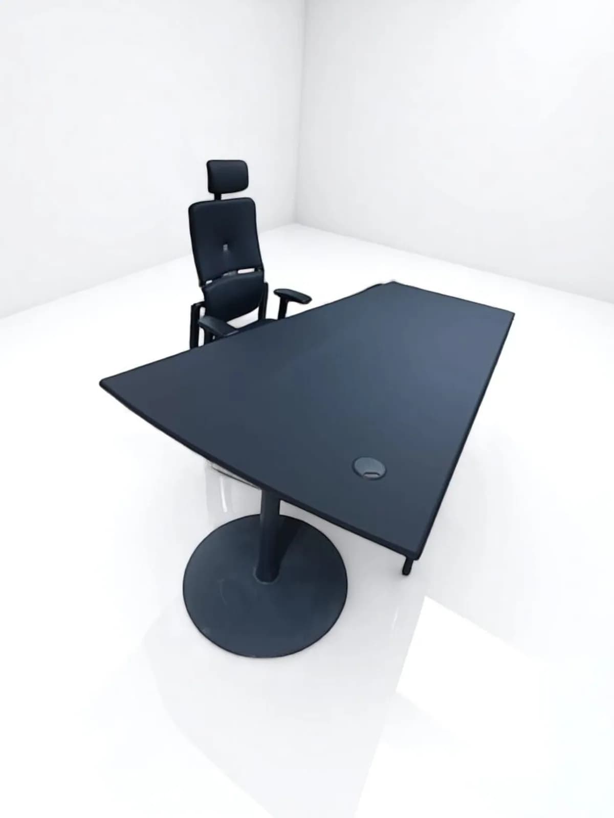 Bureau de direction en cuir avec voile 180cm — vue 2