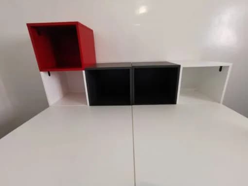 Bureau bench Knoll blanc avec case & caisson intégré 160x80cm — vue 4