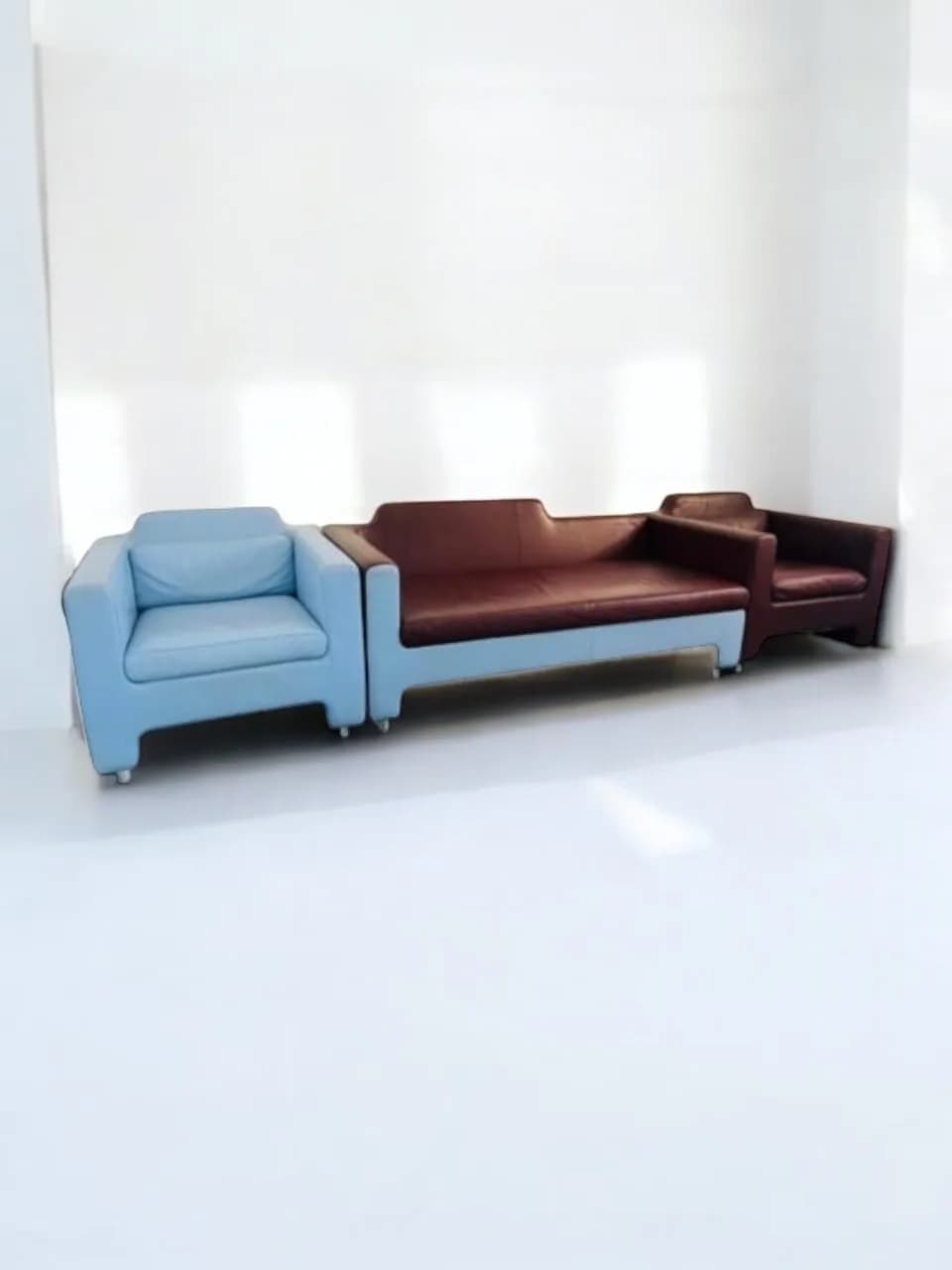 Ensemble Canapé et Fauteuils Horizon en Cuir – Baleri Italia — vue 2