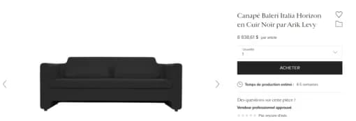 Ensemble Canapé et Fauteuils Horizon en Cuir – Baleri Italia — vue 6