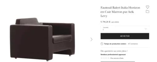 Ensemble Canapé et Fauteuils Horizon en Cuir – Baleri Italia — vue 7