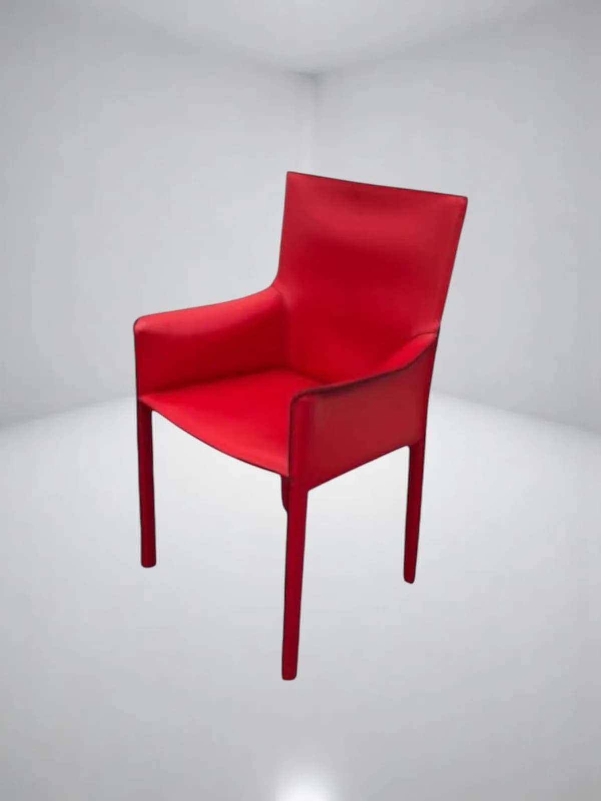 Enrico pellizzoni en cuir rouge - Chaise avec accoudoirs — vue 5
