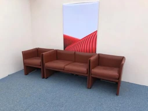 Ensemble fauteuil Cassina Italy cuir 4 places — vue 2