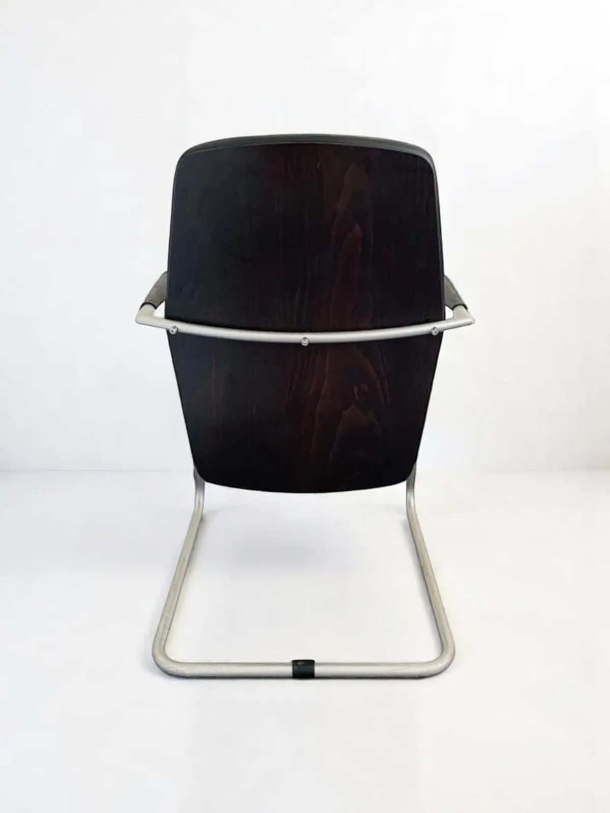 Chaise visiteur passe partout Sitland italien cuir bois — vue 4