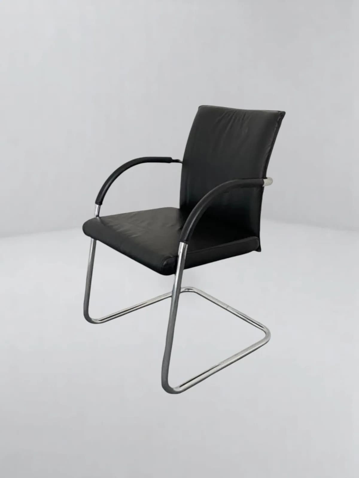 Fauteuil cuir visiteur luge avec accoudoir