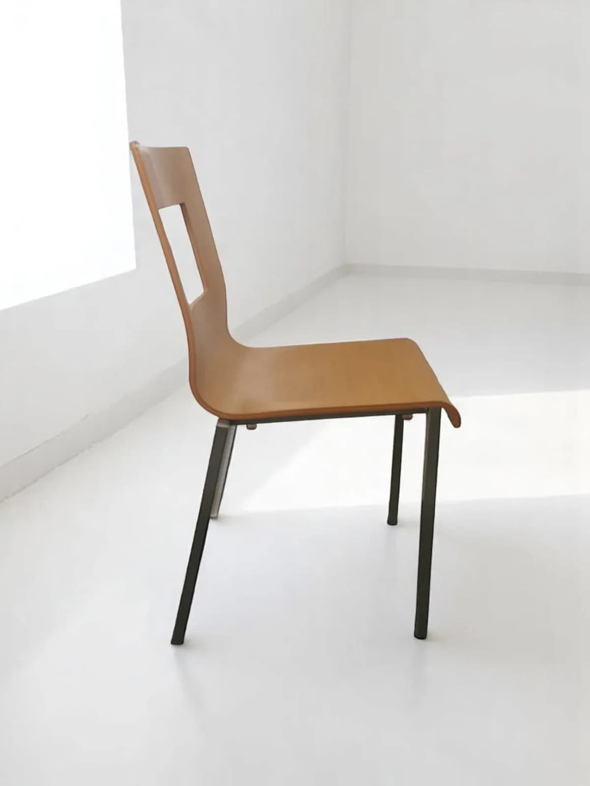 Chaise restaurant Pedrali chêne Inox — vue 3