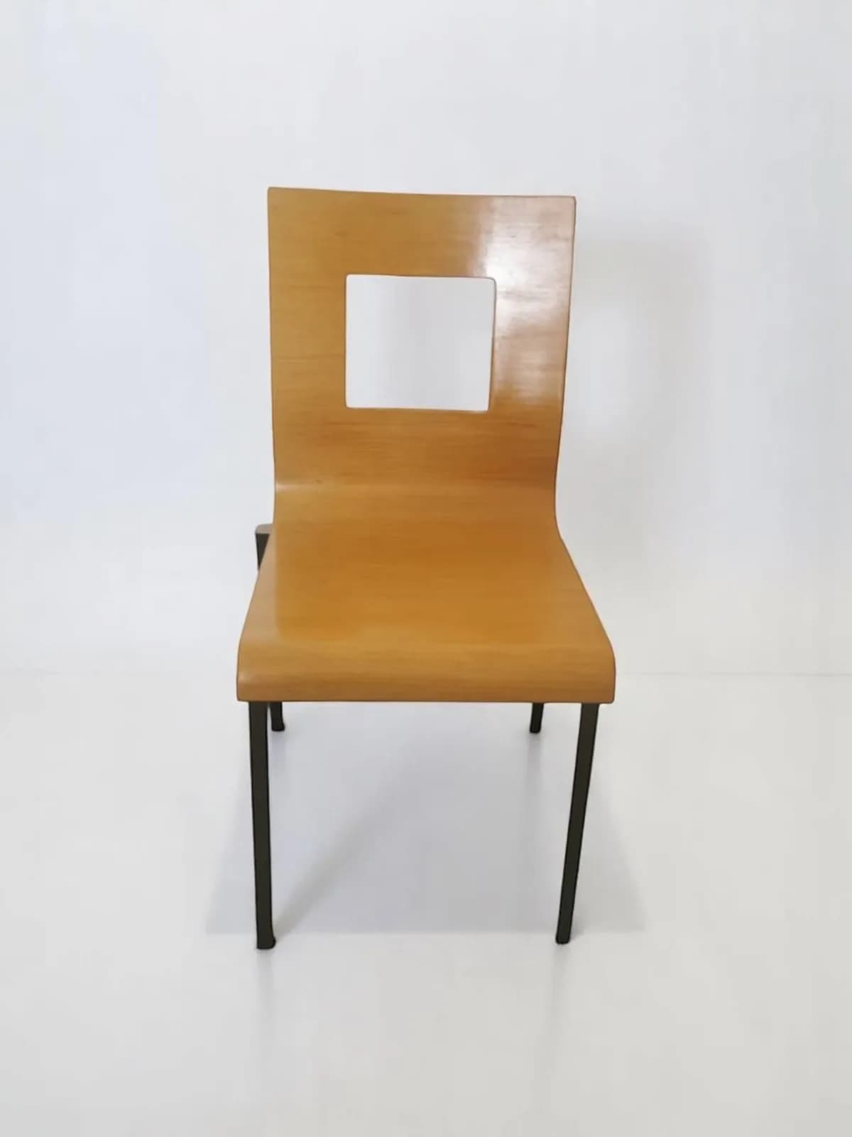 Chaise restaurant Pedrali chêne Inox — vue 2