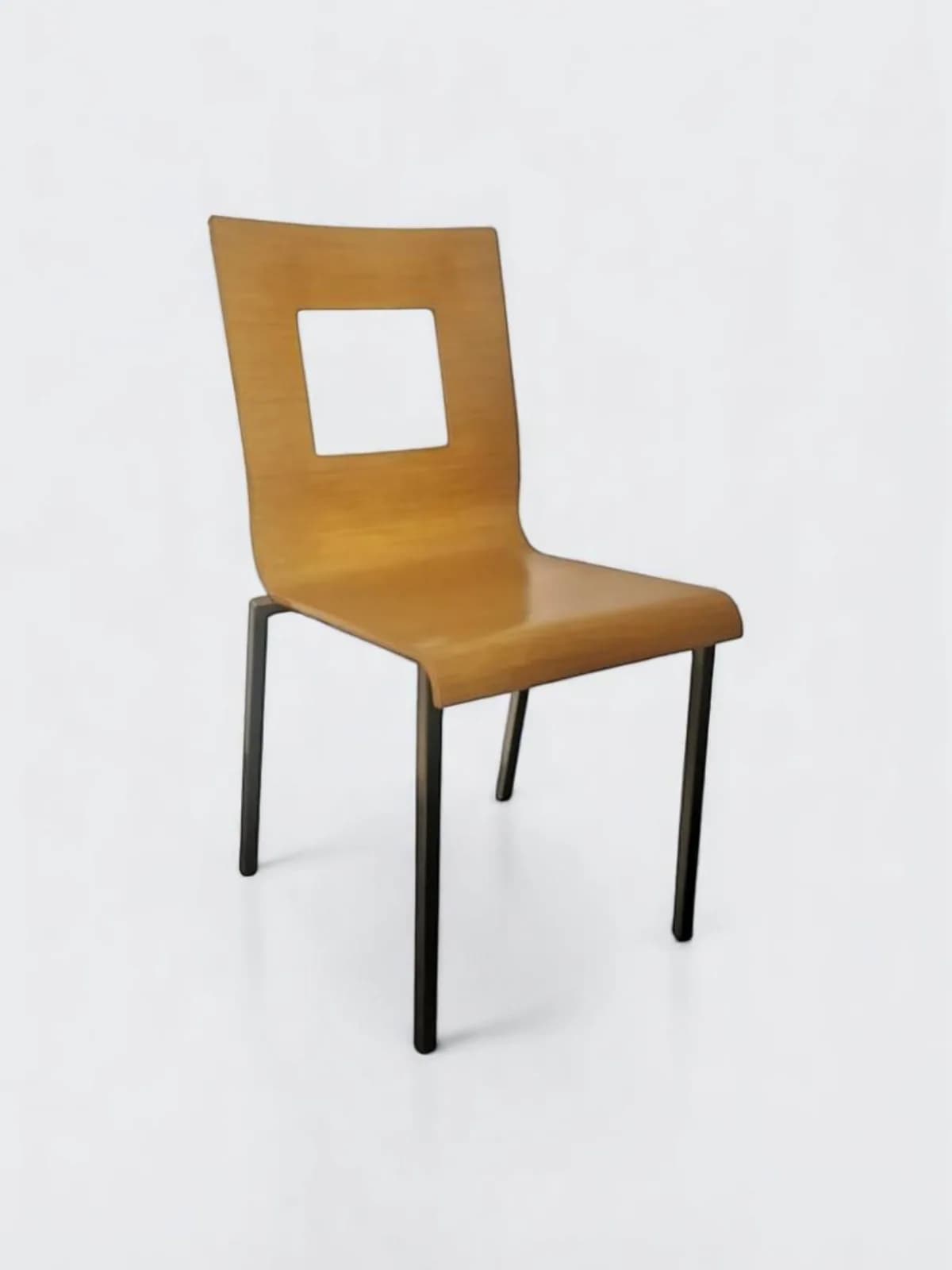 Chaise restaurant Pedrali chêne Inox