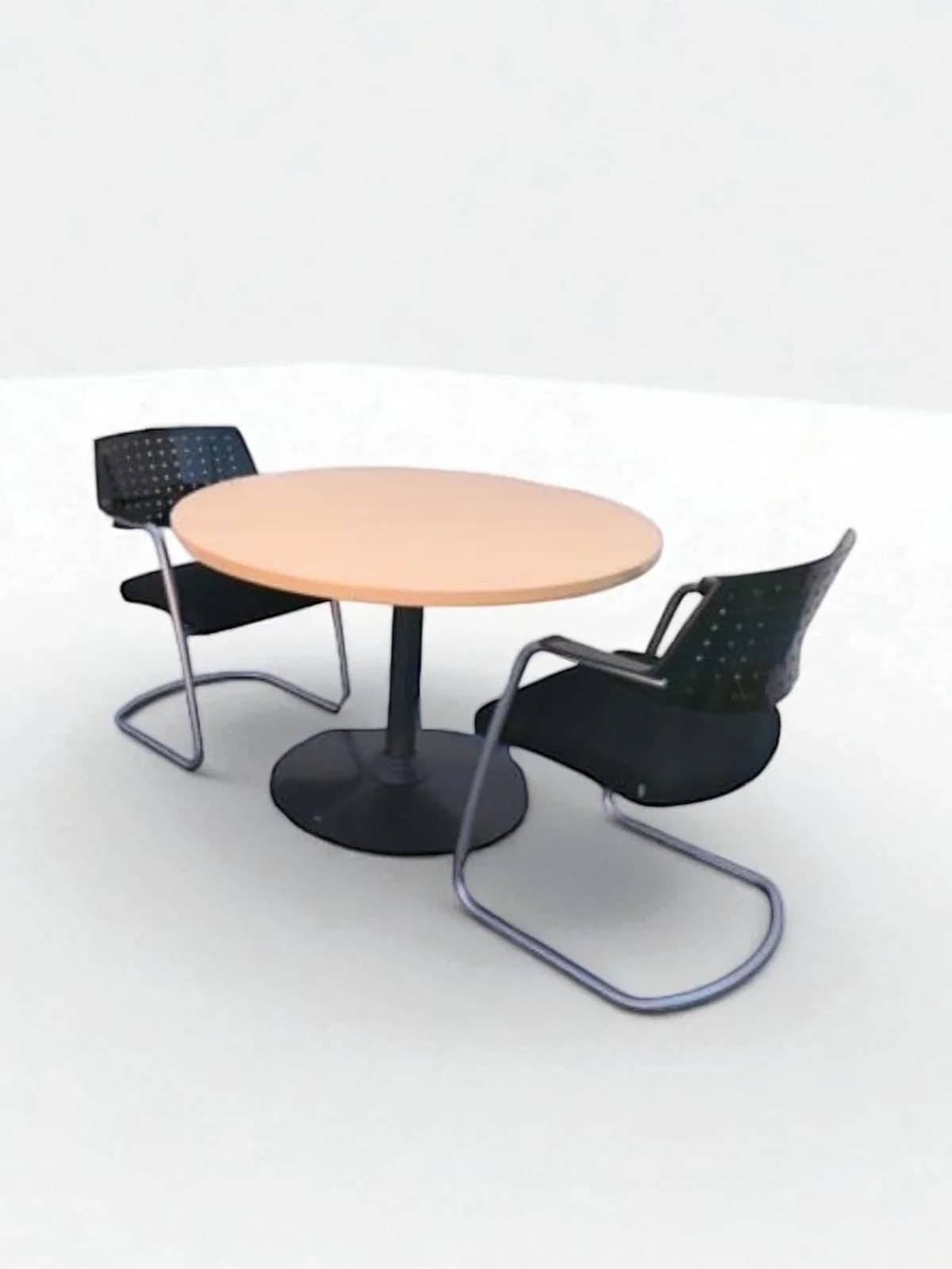 Table ronde Steelcase couleur hetre 100cm — vue 2