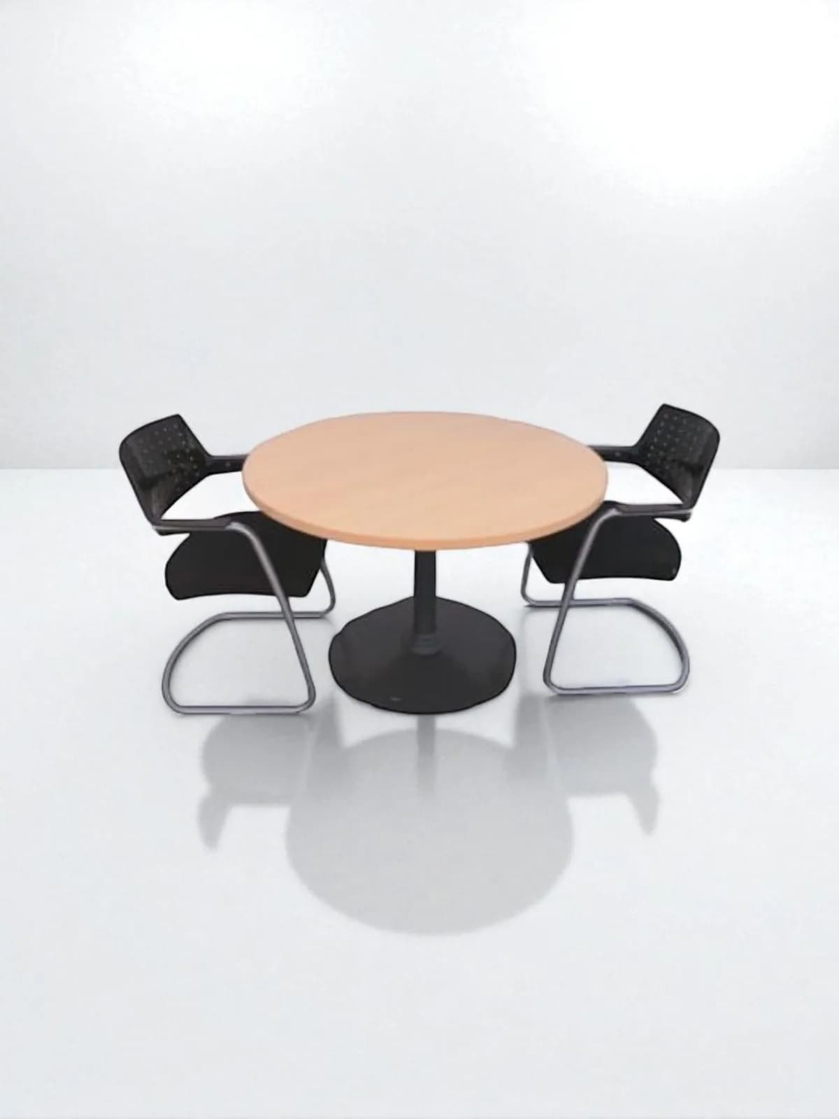 Table ronde Steelcase couleur hetre 100cm — vue 3