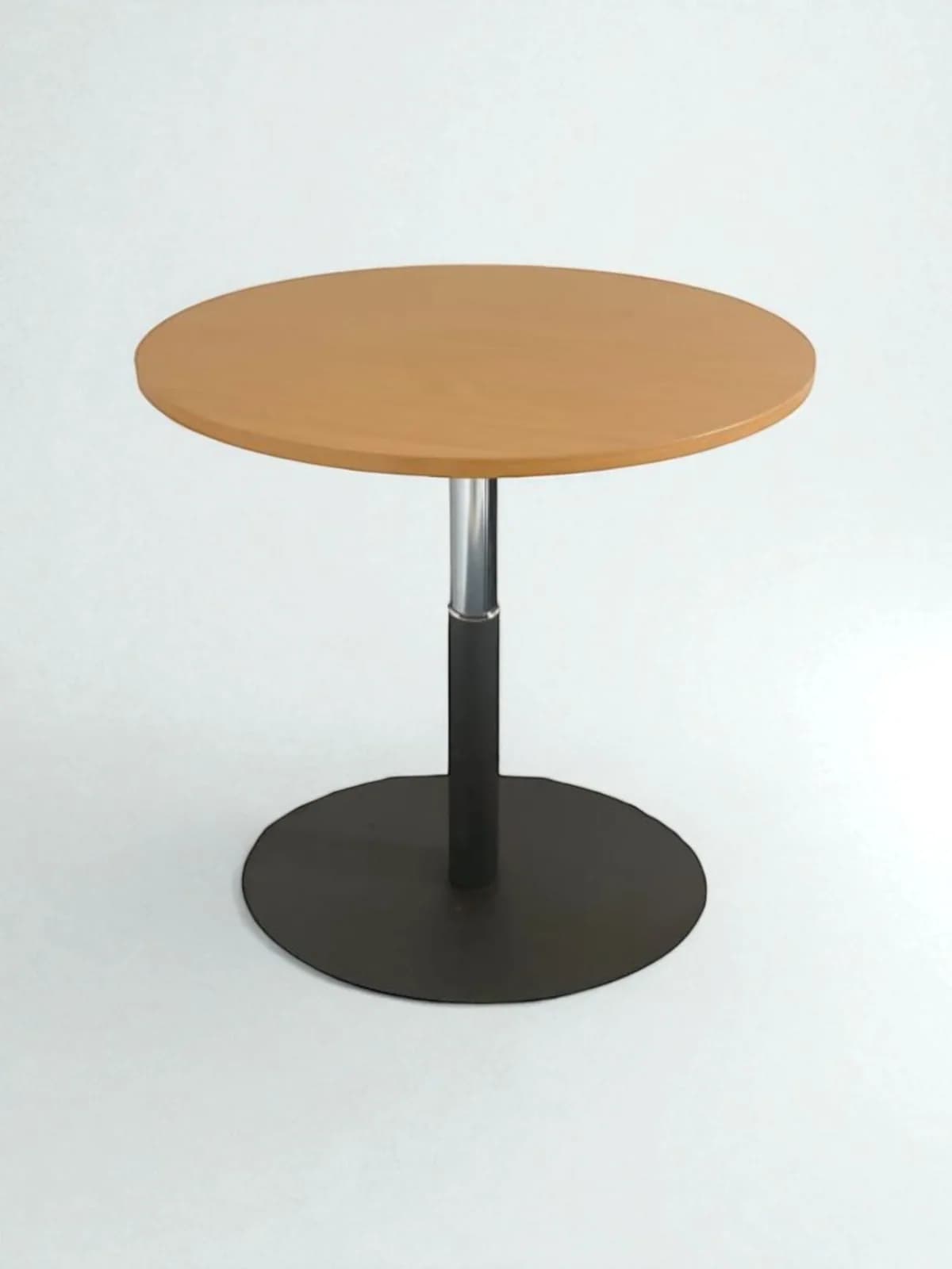 Table ronde haute ajustable chêne piétement Ovale — vue 3