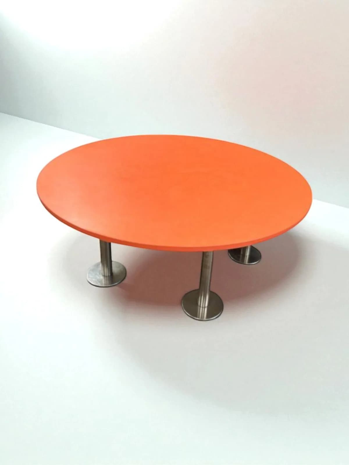 Table ronde orange réunion salle de pause Ø 200cm — vue 2