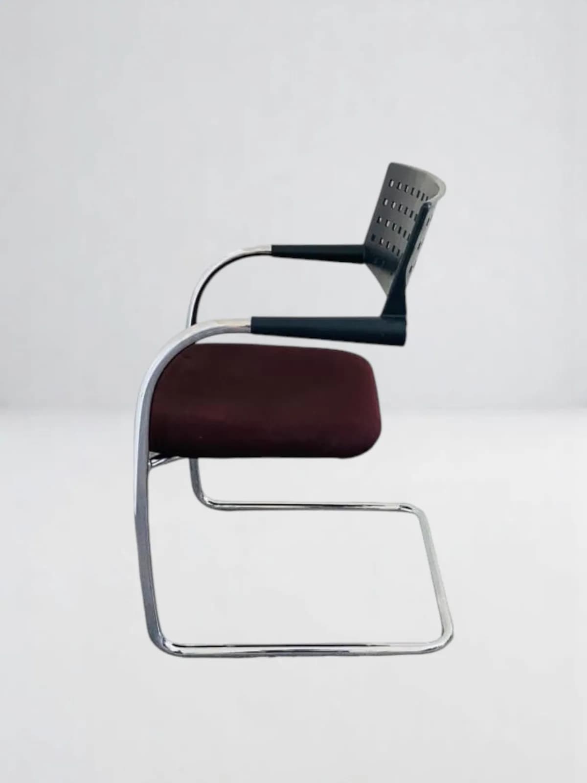 Fauteuil Vitra vis à vis luge visiteur inox marron — vue 3